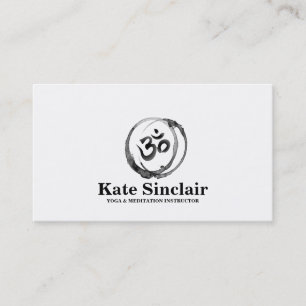 Carte De Visite Instructeur de yoga et de méditation noir et blan