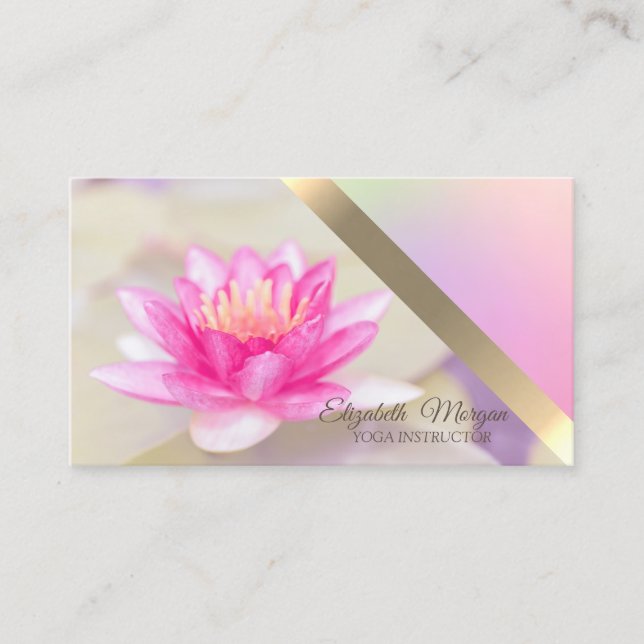 Carte De Visite Instructeur de Yoga Fleur Lotus tendance (Devant)