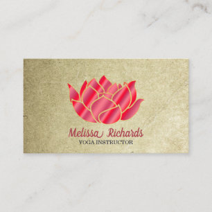 Carte De Visite Instructeur de Yoga Fleur Lotus Vintage