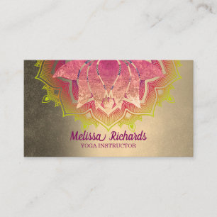 Carte De Visite Instructeur de Yoga Fleur Lotus Vintage