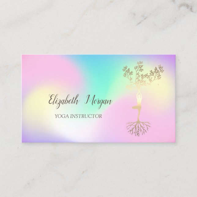 Carte De Visite Instructeur de yoga holographique, Silhouette des  (Devant)