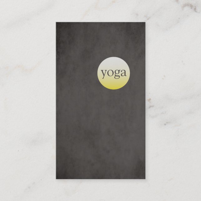 Carte De Visite Instructeur de Yoga Jaune Noir de Texture Simple M (Devant)