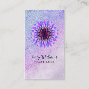 Carte De Visite Instructeur de yoga Lotus Fleur Aquarelle Chauffag