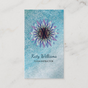 Carte De Visite Instructeur de yoga Lotus Fleur Aquarelle Chauffag