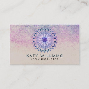 Carte De Visite Instructeur de Yoga Lotus Fleur Aquarelle rose
