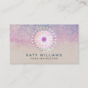Carte De Visite Instructeur de Yoga Lotus Fleur Aquarelle rose