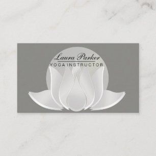Carte De Visite Instructeur de Yoga Lotus Fleur Vert Marbre Vintag