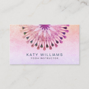 Carte De Visite Instructeur de yoga Lotus Flower Aquarelle rose