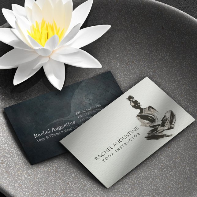 Carte De Visite Instructeur de Yoga Lotus Méditation Pose Brosse (Créateur téléchargé)