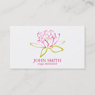 Carte De Visite Instructeur de yoga Lotus Minimaliste Moderne