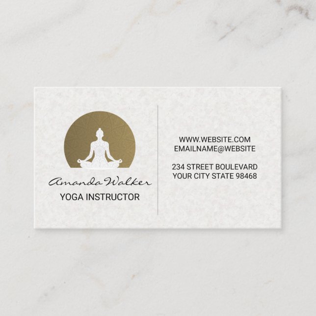 Carte De Visite Instructeur de yoga | Lotus Pose assis (Devant)