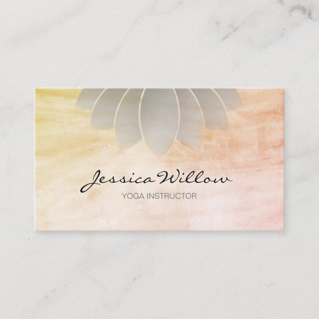 Carte De Visite Instructeur de Yoga Lotus Sepia (Devant)