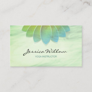 Carte De Visite Instructeur de Yoga Lotus Vert