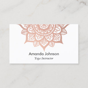 Carte De Visite Instructeur de Yoga Mandala Gold Rose moderne