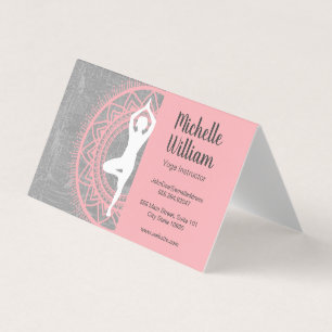 Carte De Visite Instructeur de yoga   Médiation   Motif Mandala