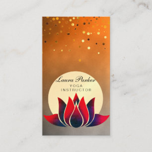 Carte De Visite Instructeur de Yoga Méditation de Lotus Fleur Holi