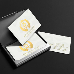 Carte De Visite Instructeur de Yoga Méditation d'or blanc Pose ZEN