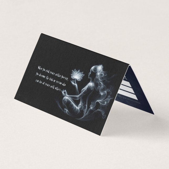 Carte De Visite Instructeur de Yoga Méditation Lotus Pose Lumineus (Devant)