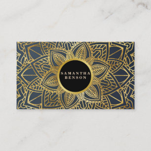 Carte De Visite Instructeur de Yoga Motif de Mandala de fleurs d'o