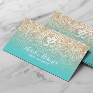 Carte De Visite Instructeur de yoga Parties scintillant Turquoise