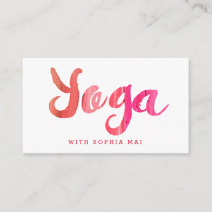 Carte De Visite Instructeur de Yoga rose moderne tendance