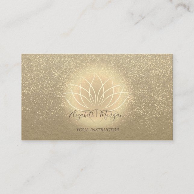 Carte De Visite Instructeur de Yoga Rustique Kraft Gold Lotus Conf (Devant)