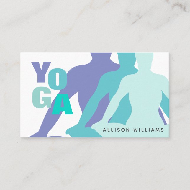 Carte De Visite Instructeur de Yoga Sérénité - Pratique de Yoga (Devant)