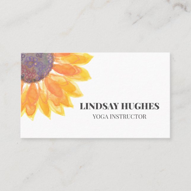 Carte De Visite Instructeur de yoga Tournesol (Devant)