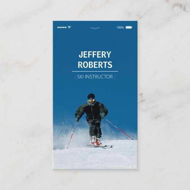 Carte De Visite Instructeur d'entraîneur de ski créatif (Devant)