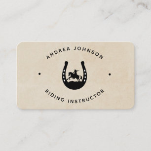 Carte De Visite Instructeur d'équitation Western Horseback Horsesh