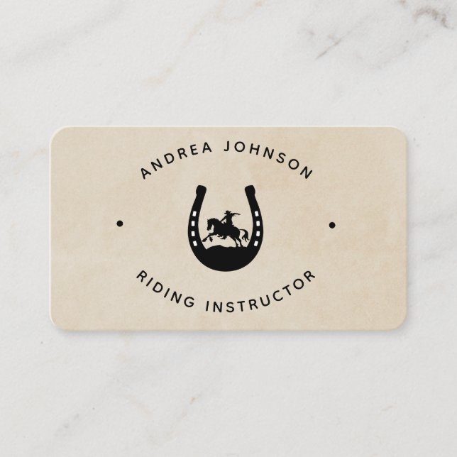 Carte De Visite Instructeur d'équitation Western Horseback Horsesh (Devant)