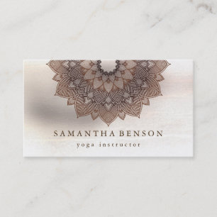 Carte De Visite Instructeur élégant de yoga de logo de fleur de