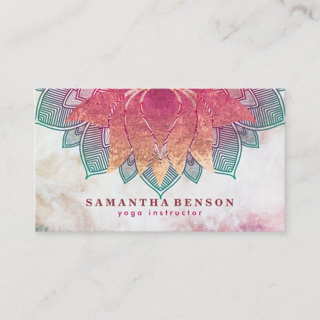 Carte De Visite Instructeur élégant de yoga de logo de mandala de (Devant)