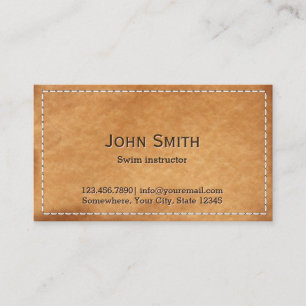 Carte De Visite Instructeur en cuir piqué chic de bain