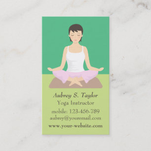 Carte De Visite Instructeur féminin de détente de yoga de