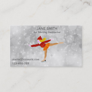 Carte De Visite Instructeur indépendant de professeur de patinage