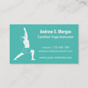 Carte De Visite Instructeur masculin Relaxant Yoga Vert