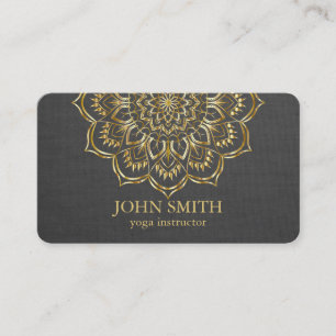 Carte De Visite Instructeur minimaliste d'or Mandala Yoga