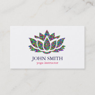 Carte De Visite Instructeur minimaliste moderne de yoga de Lotus