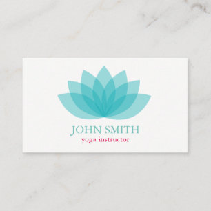 Carte De Visite Instructeur minimaliste moderne de Yoga Lotus blan