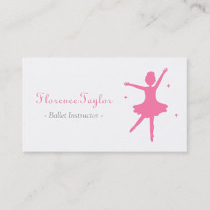 Carte De Visite Instructeur moderne, élégant, rose de ballet
