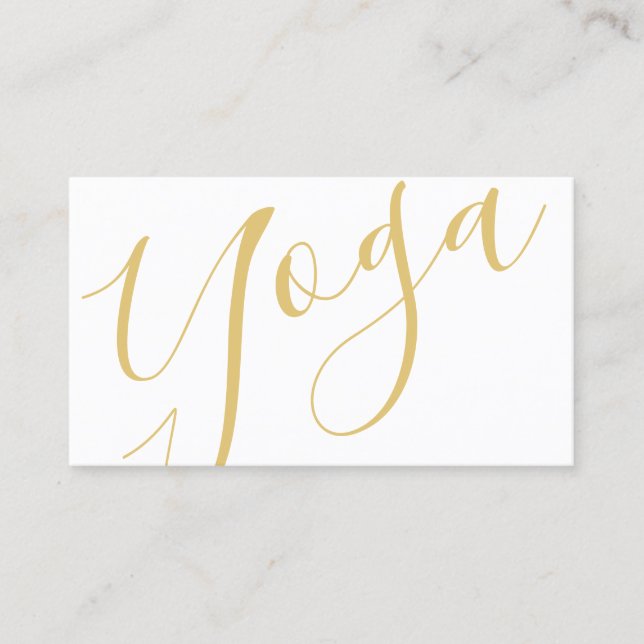 Carte De Visite Instructeur moderne professionnel de yoga d'or (Devant)