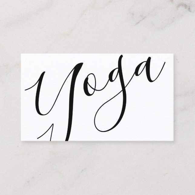 Carte De Visite Instructeur noir moderne professionnel de yoga (Devant)