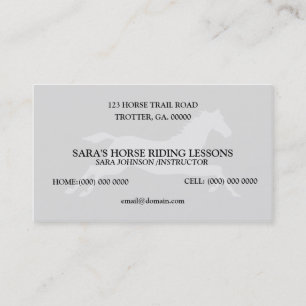 Carte De Visite Instructeur personnalisé d'équitation