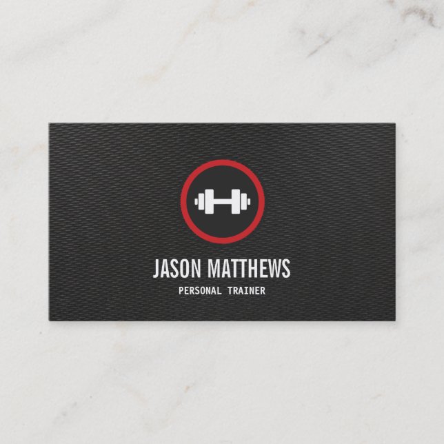Carte De Visite Instructeur personnel Dumbbell Logo Fitness Instru (Devant)
