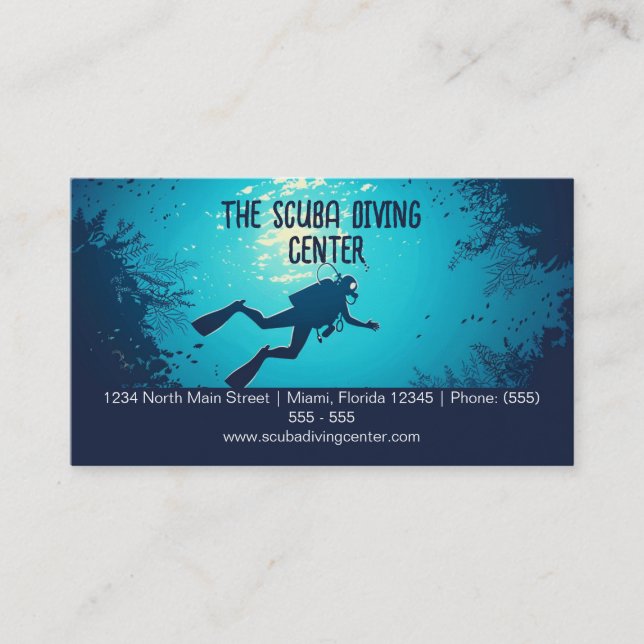 Carte De Visite Instructeur Plongée sous-marine Snorkeling Sports  (Devant)