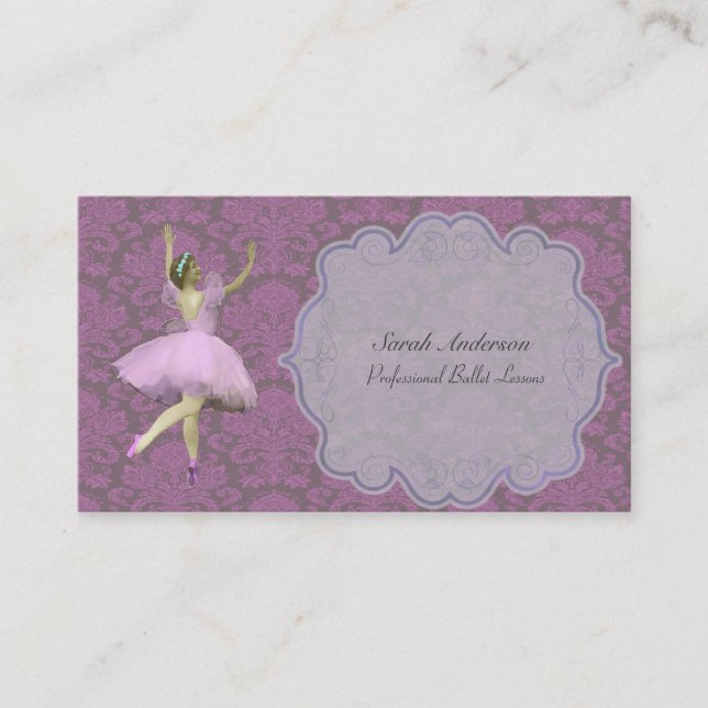 Carte De Visite Instructeur professionnel de ballet - ballerine (Devant)