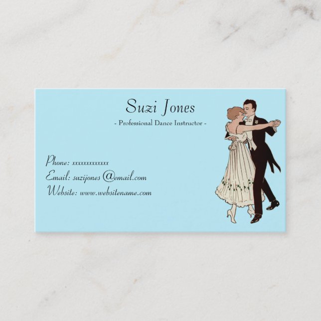 Carte De Visite Instructeur professionnel de danse - couple de (Devant)