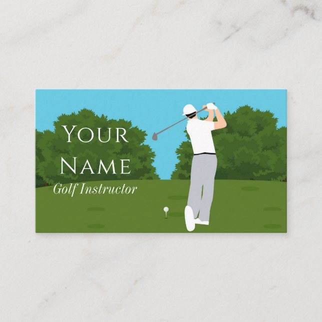 Carte De Visite Instructeur professionnel de golf entraîneur Golfe (Devant)