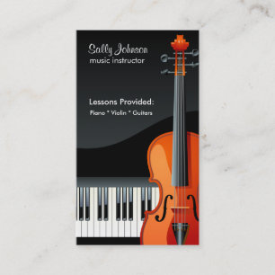 Carte De Visite Instructeur professionnel de piano et de musique d